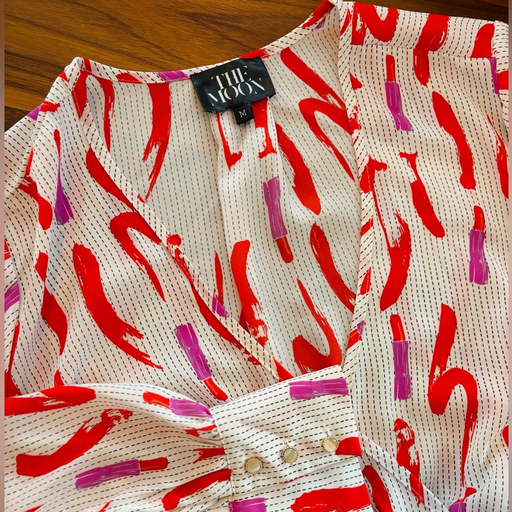 The Moon-Elegant Red and Purple Patterned Maxi Dress - Picture 6 of 14